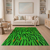Bold Green Tiger Stripe Area Rug