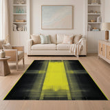 Yellow Halftone Grid Geometric Area Rug