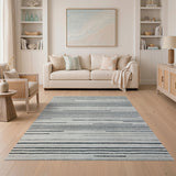 Black and White Bold Black White Horizontal Stripe Rug