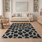 Beige and Neutral Leopard Print Beige Area Rug