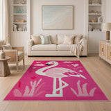 Cute Pink Flamingo Kids Area Rug