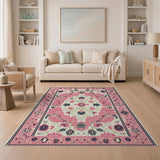 Floral Vintage Blush Pink Floral Vintage Area Rug