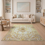 Golden Medallion Traditional Persian Area Rug