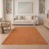 Orange Mosaic Tile Grid Area Rug