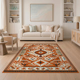 Orange Bold Orange Southwestern Geometric Rug