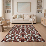 Ornate Acanthus Leaf Damask Area Rug