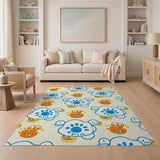 Playful Cartoon Ducks and Handprints Area Rug