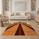 Vintage Bowling Alley Lanes Rug