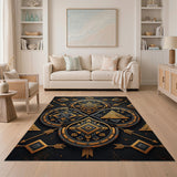 Gold Silver Heritage Tribal Medallion Rug