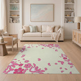 Pink Sakura Blossom Scatter Area Rug