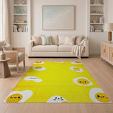 Kawaii Sunny-Side Up Egg Yellow Area Rug