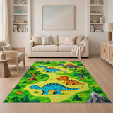 ODIKA Washable Cartoon Dinosaur Kids Area Rug, Non-Slip & Low Pile Play Mat