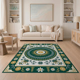 Green Gold Heritage Tribal Medallion Rug