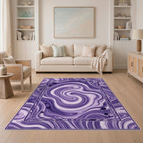 Abstract Area Purple Swirl Vortex Area Rug