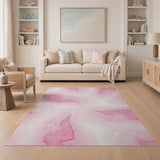 Blush Pink Abstract Watercolor Area Rug