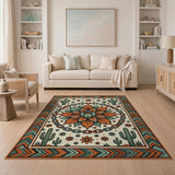 Southwestern Agave Succulent Chain Rug