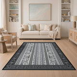 Heritage Tribal Heritage Tribal Black White Geometric Rug