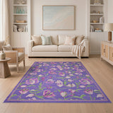 Purple Tulip Floral Area Rug