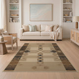 Brown and Tan Tan Southwestern Geometric Area Rug