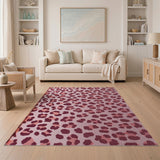 Pink Blush Pink Leopard Print Tufted Area Rug