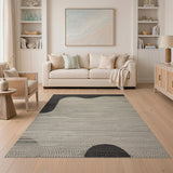 Black and White Black White Organic Abstract Area Rug
