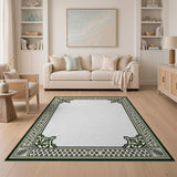 Ornate Traditional Persian Green Border Rug