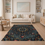 Teal Pomegranate Mandala Area Rug