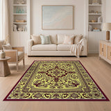 Gold and Silver Gold Medallion Traditional Persian Area Rug