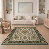 Gold and Silver Gold Floral Traditional Persian Area Rug