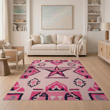 Pink Starburst Southwestern Area Rug