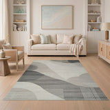 Modern Grey Abstract Geometric Rug