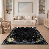 Ornate Celestial Starry Night Moon Rug