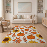 Autumn Pumpkin Sunflower Harvest Area Rug