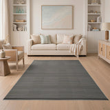 Modern Grey Geometric Woven Rug