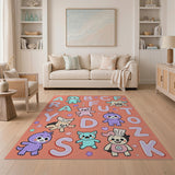 Kawaii Cartoon ABC Animals Kids Rug