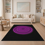 Hypnotic Pink Spiral Geometric Area Rug