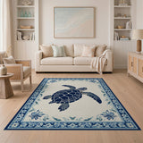 Navy Sea Turtle Coastal Area Rug