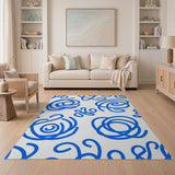 Abstract Area Blue Swirl Abstract Area Rug