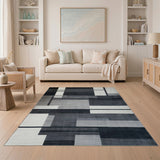Bold Geometric Black White Geometric Modern Area Rug
