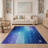 Starry Blue Gradient Stripe Area Rug