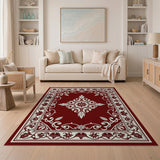 Ornate Medallion Traditional Persian Ornate Red Persian Medallion Area Rug
