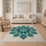 Emerald Mandala Floral Area Rug