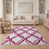 Abstract Pink Geometric Abstract Area Rug