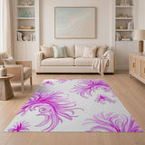 Elegant Pink Swirling Floral Area Rug