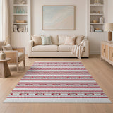 Red Maple Leaf Pavilion Border Area Rug