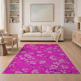 Vibrant Pink Magnolia Blossom Area Rug