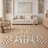 Orange Heritage Tribal Line Art Area Rug