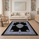 Traditional Persian Ornate Blue Persian Medallion Area Rug