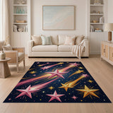 Pink Gold Shooting Stars Area Rug