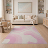 Blush Pink Fluid Wave Area Rug